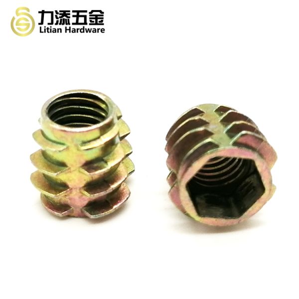 M8 Nuts That Screw Into Wood , Hex Socket Screw Inserts AISI Approved