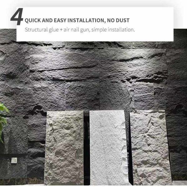 120 * 60cm Luxury PU Mushroom Stone Wall Panel Decorative Decor Simulation Stone