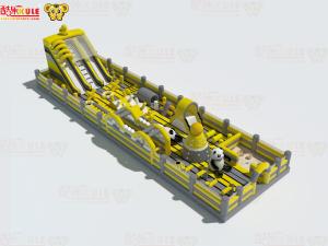 Large Inflatable Obstacles Yellow Color Fun Park Playground