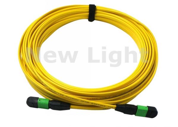 Quality Yellow MPO MTP Cable APC < 0.3dB 3 Meters 12 Core / 24 Core MPO TO MPO Cable for sale