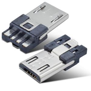 China Nickle Plating Micro 5 Pin Connector , Micro Usb 5 Pin Connector Double Lock wholesale