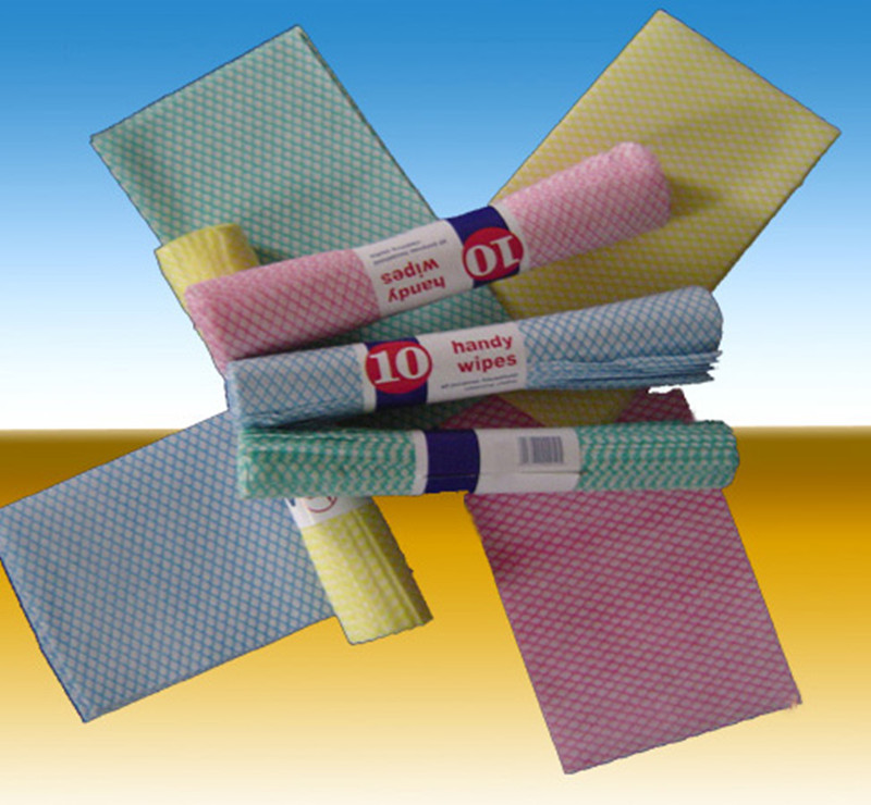 Blue Wave Printed Viscose Rayon Foam Bonding Nonwoven Wiping Cloth for Home or Hotel Cleaning