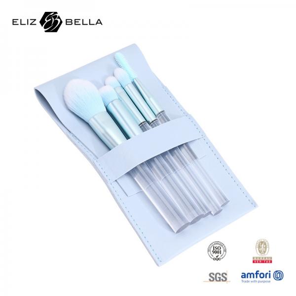 Quality 5pcs Cosmetic Makeup Brushes Set With Synthetic Hair And Aluminium Ferrule for sale