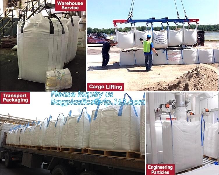 polypropylene woven plastic jumbo bag pp big bag for sand, building material, 500kg-1000kg PP Woven Jumbo Bag Big Bag wi