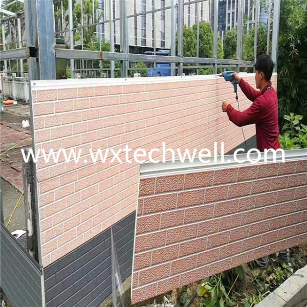 16x380mm PU Exterior Decoration Metal Siding Sandwich Panel Machine