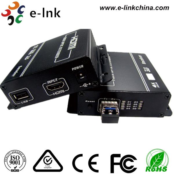 Quality KVM USB Keyboard Mouse HDMI Fiber Optic Transmitter And Receiver 1080P 24 Bit Color Depth for sale