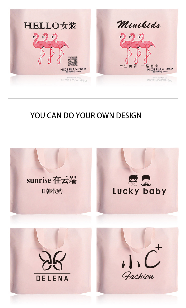 Eco Friendly Custom Printed Logo Tote Bag Plastic Shopping Bag For Cloth Packaging