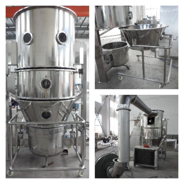 Vertical Type Drying Machine Fluid Bed Dryer Coating Process Pharmaceutical