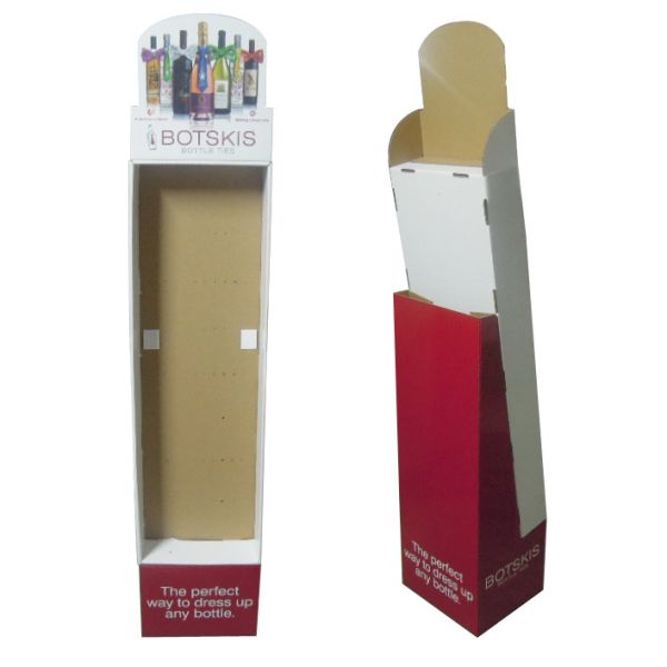 Recyclable Cardboard Floor Display Stands Offset Printing Customized Color