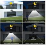 Solar Powered Motion Sensor Three Heads Led Flood Light 2000MA