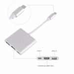3-in-1 Thunderbolt 3 USB Type C Hub to Adapter 4K Aluminum USB-C Hub Dock with