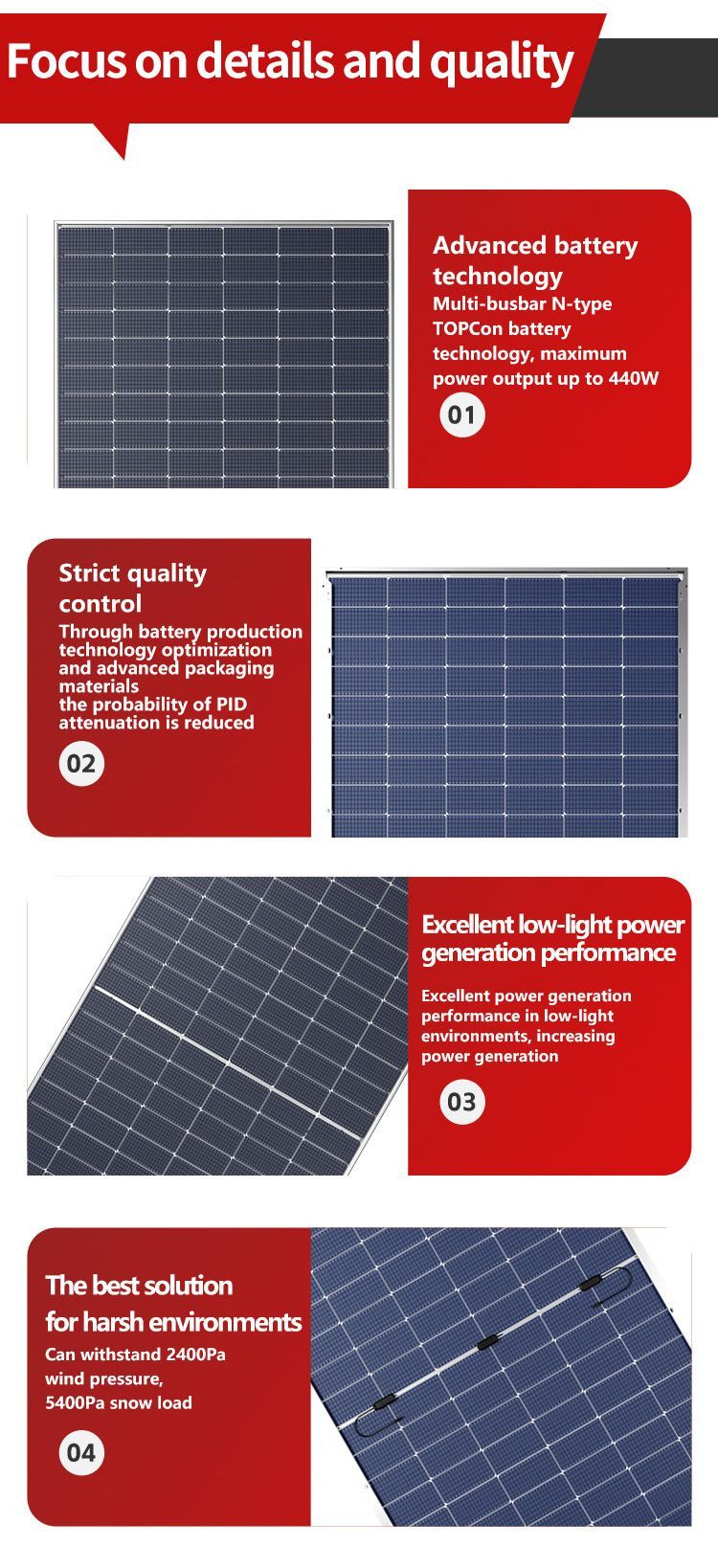 High Quality 590W Solar Panel Photovoltaic Module for Power Generation