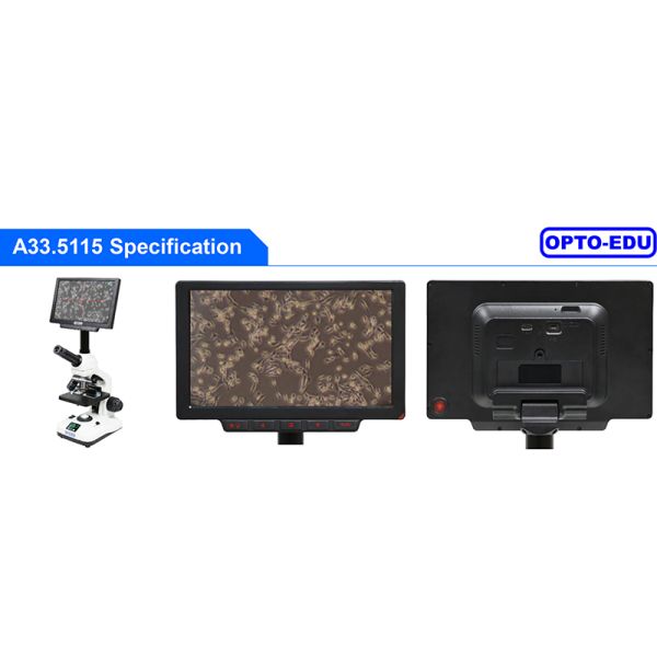 OPTO-EDU A33.5115 9" LCD Heating Stage Microscope with 40x~640x Optical Magnification and 60fps