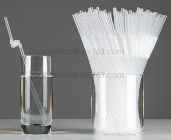 Quality Disposable cute plastic white straight drinking straw, PLA individually wrapped drinking Straws, PLA straws disposable for sale