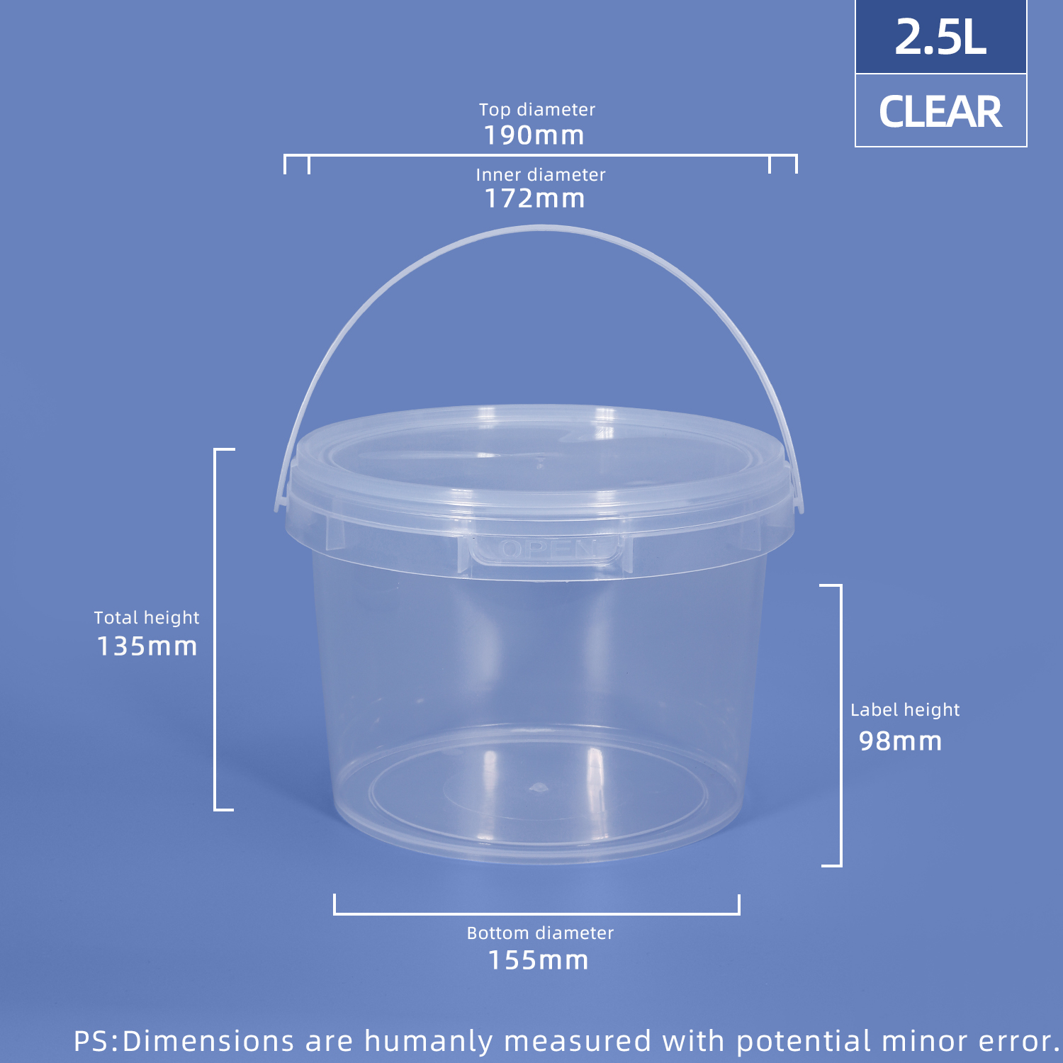 Food Grade Beverage Plastic Candy Buckets Halloween Container with Lids and Handles