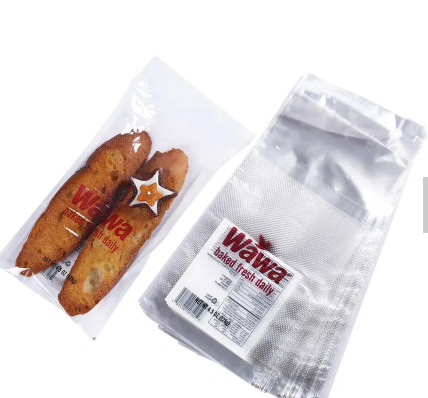 Recycle Transparent Poly Wicketed Bags Plastic Bread Bag With Gravure Printing