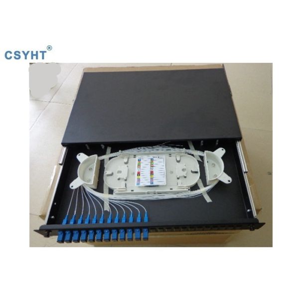 Standard 1U 19'' Rack Mount SC 24 Ports FTTH Fiber Optic Patch Panel Optical Drawer