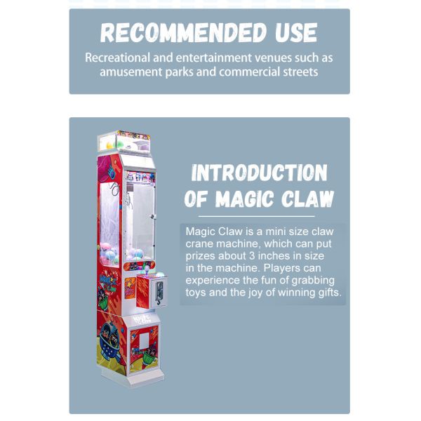 13 Inches Mini Claw Machine Major Prize Coin Operated Arcade Game With Top Locker