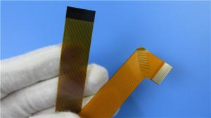 Single Sided Flex PCB Strips Built on 1oz Polyimide with PI Stiffener and Gold Plated for Contact Belt