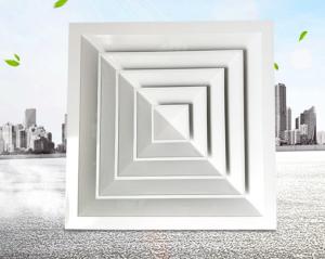 Four Way Ventilation Aluminum Square Ceiling Diffuser White Air Diffuser