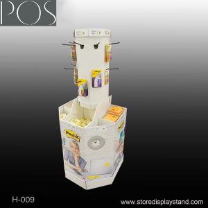 China round hook display stand with compartments base display bin wholesale