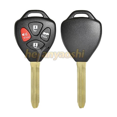 Quality 4 Buttons Toyota Remote Key Shell Black Silver Blade Original Structure for sale