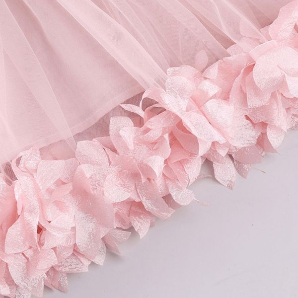 Children's Dress Clothing Girls Sweet Lace Mid Sleeve Tulle Princess Dress