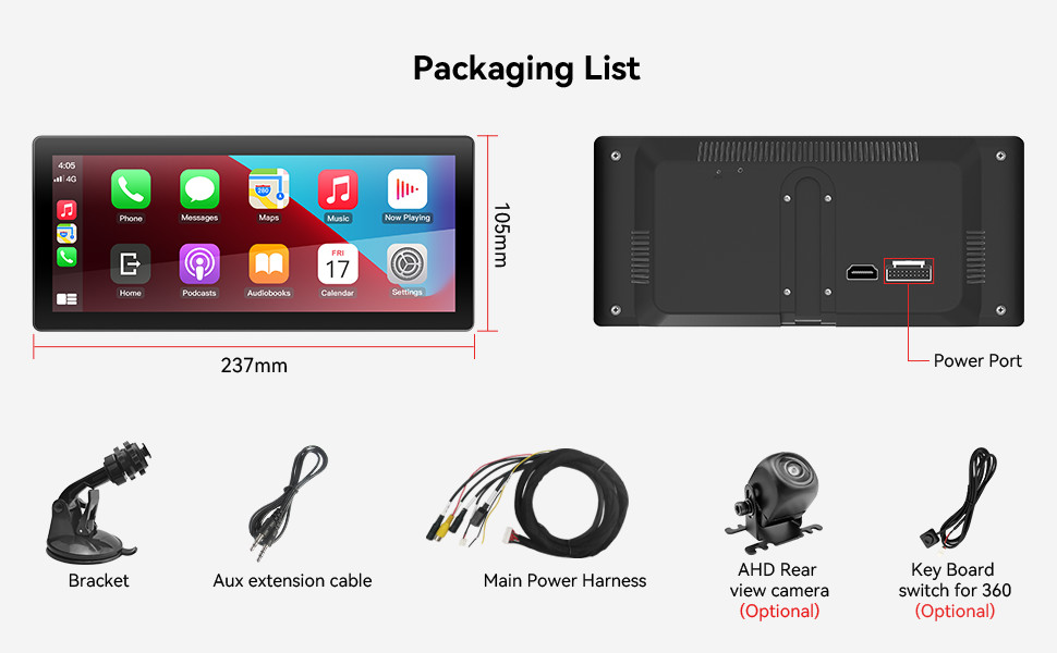 8.8 Inch Dual Wireless Carplay And Android Auto Bluetooth / AUX input Linux System