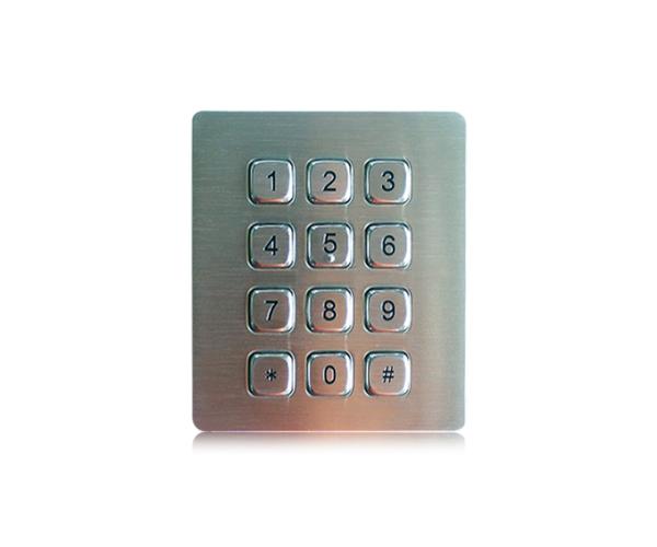 Quality 12 Keys Industrial Stainless Steel Keypad Vandal Proof Numeric Keypad For ATM for sale