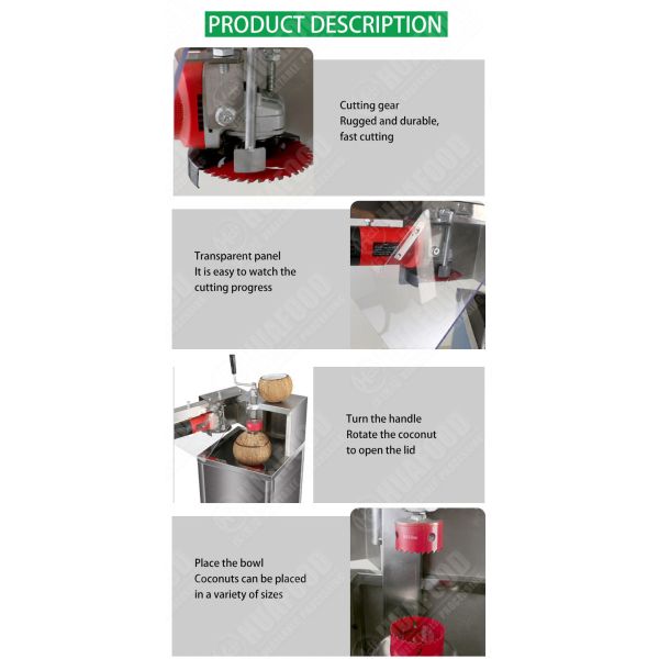 600pcs/h Electric Coconut Hole Machine Fresh Green Coconut Cutting Machine Opener