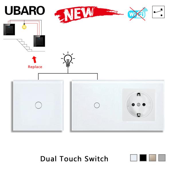 Quality Tempered Glass Panel Dual Light Switch 86 Types-157 Types Switch And Socket 16sets/ctn 410*300*210mm for sale