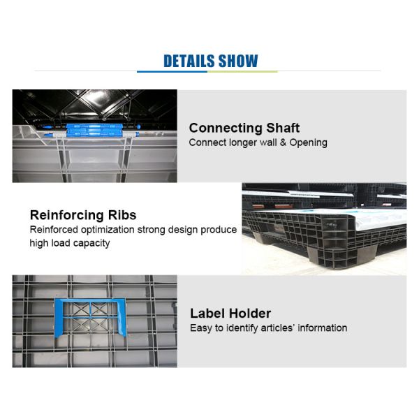 Large folding plastic pallet box bin for fruit and vegetables plastic pallet box used