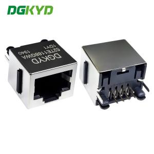 China 180 Degree Vertical Interface RJ45 Connector Without Light Strip Shielding Network Port Socket DGKYD52TE1188GWA1DY1 wholesale