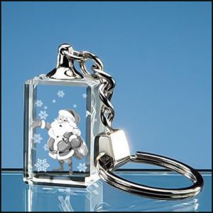 China Crystal Santa Clause Christmas Keychain keyrings gift wholesale