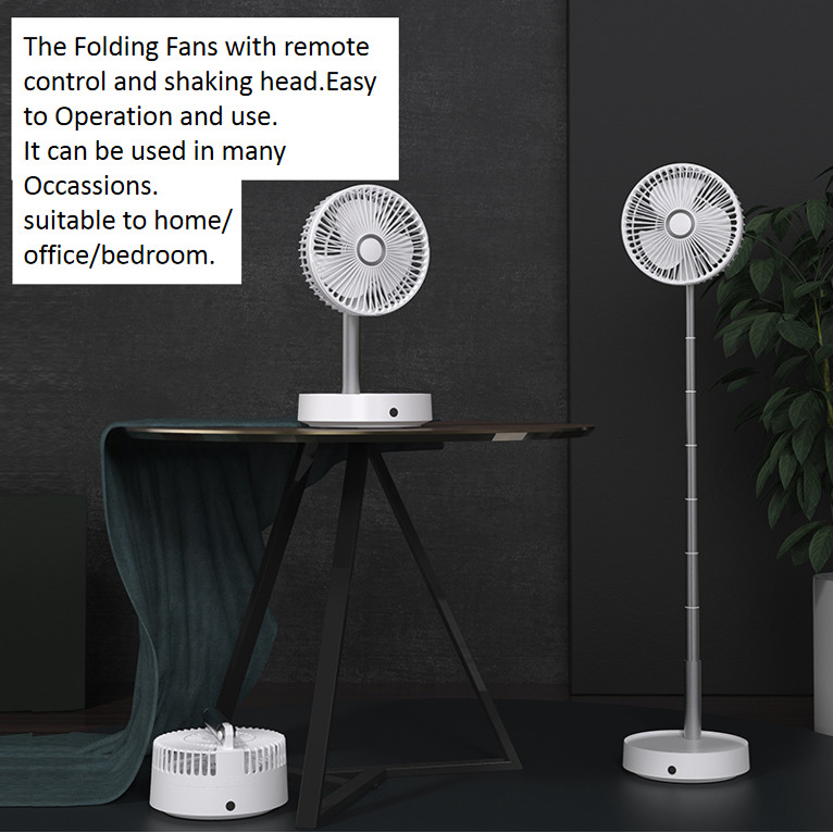 Three Wind 7200mAh Folding Rechargeable Battery Powered Fan