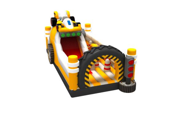 Quality Car Themed Inflatable Obstacle Game Digital Printing Big Bouncy Castle for sale