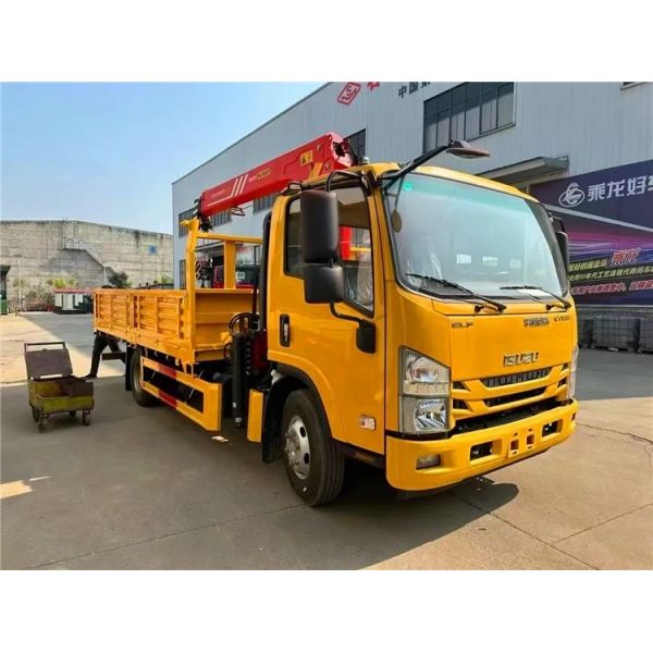 Quality ISUZU NPR KV100 115hp Engine 2 Ton Crane Truck / Truck Mounted Hydraulic Crane for sale