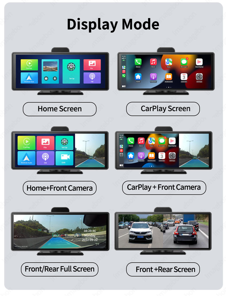 4K 10.26" Car DVR Android Carplay Dashboard Auto ADAS WiFi Dash Cam