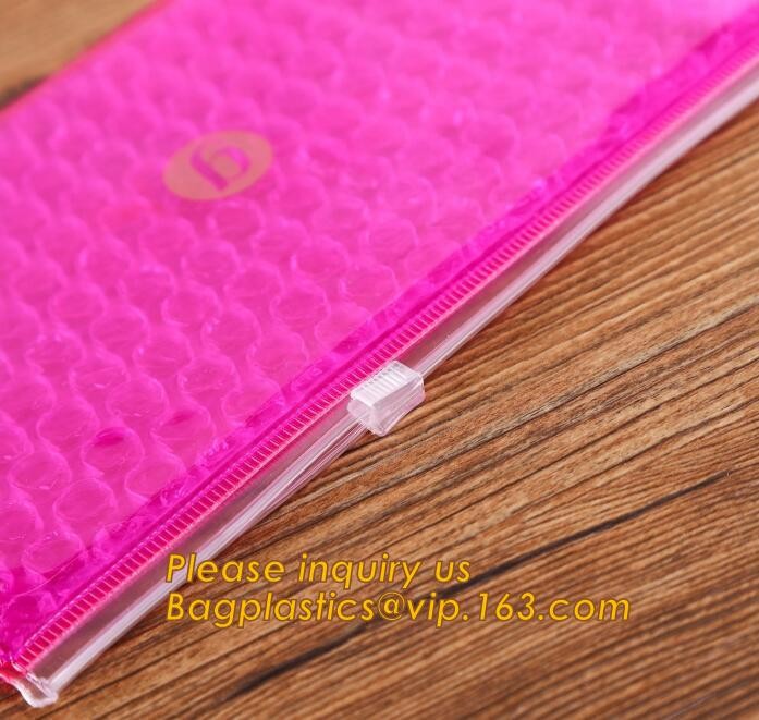 Cosmetic Slider Zip lockk Bubble Bags Bubble Slide Pouch,Zip lockk esd bubble bag bubble packaging wrap cosmetic pouch slide