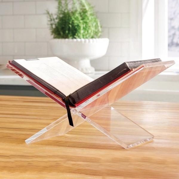 Quality Clear Acrylic Book Holder Open Shelf For Portable Assembly Bookstand Acrylic Stand Design for sale