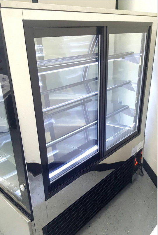 front-opening flat glass cake showcase pastry cabinet with CE/ETL