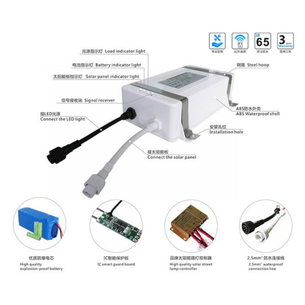 12v 60ah Solar Streetlight Lithium Batteries Integarted Storage and Control