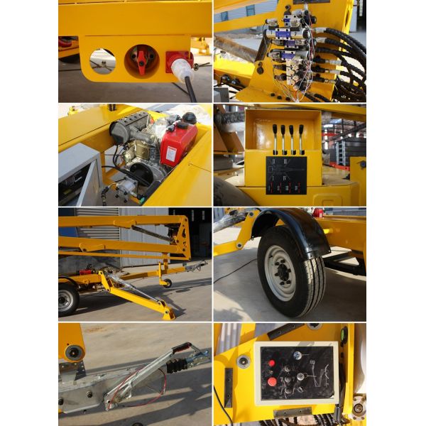 Diesel Trailer Articulated Towable Boom Lift Table with 12m Platform Height