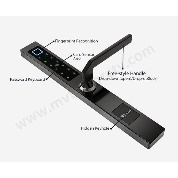 Digital TTLock APP Electric Sliding Glass Door Waterproof Smart Locks