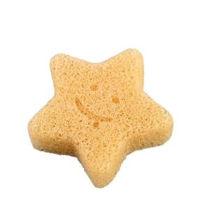 China Smiley Face Yellow 16 Gram Soft Childrens Konjac Sponge Absorbency Long lasting Durability Unscented for Gentle Cleaning wholesale