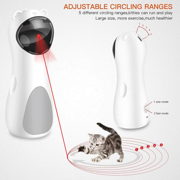 Interactive Automatic Cat Laser Toy For Kitten USB Charging Automated Laser Pointer Cat Toy