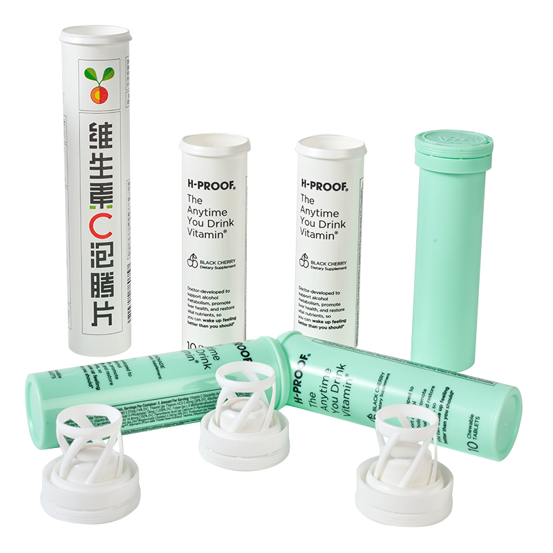 Effervescent Tablet Bottles with Cap Dry Offset Printing and Easy Cleaning