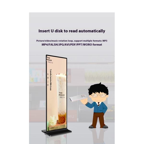 75inch 85inch 98inch Indoor Full-Screen Vertical Mobile Splicing Advertising Machine Big Size Digital Signage Displays