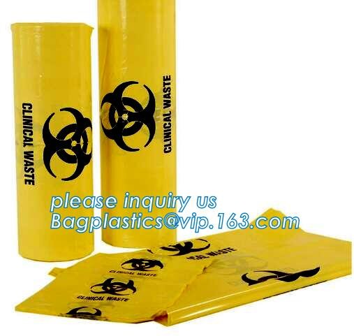 LDPE biohazard waste bin bags disposable medical autoclave bags, biohazard specimen bag plastic adhesive flat bag, bagea