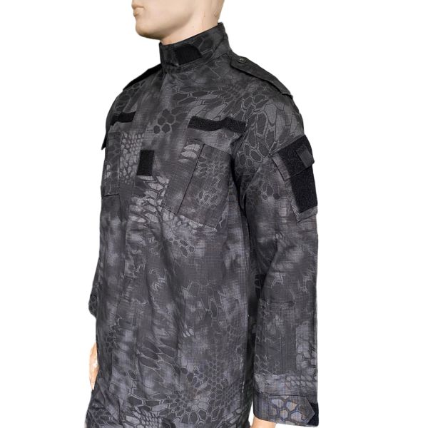 ACU tactical Uniform Set Tactical Black Camo Uniform Set Durable Combat Outdoor Apparel